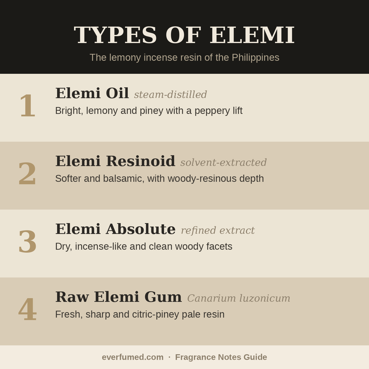 What Does Elemi Smell Like? Types of elemi in perfumery: oil, resinoid, absolute and raw gum