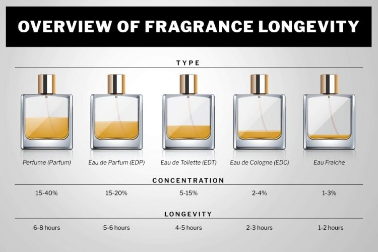 Cologne vs Perfume: What’s the Difference overview of fragrance longevity infographic