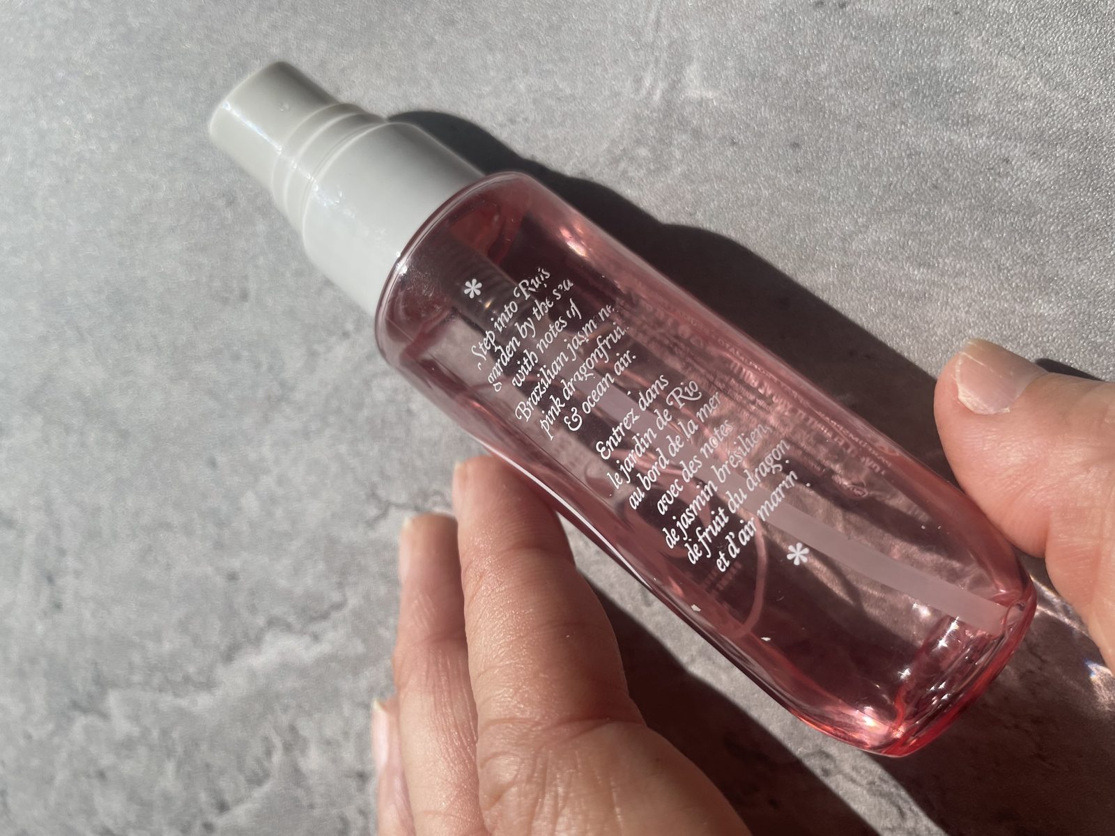 Sol de Janeiro Cheirosa 68 Review: The One That Isn't Pistachio The Cheirosa 68 bottle printed with its notes: Brazilian jasmine, pink dragonfruit and ocean air